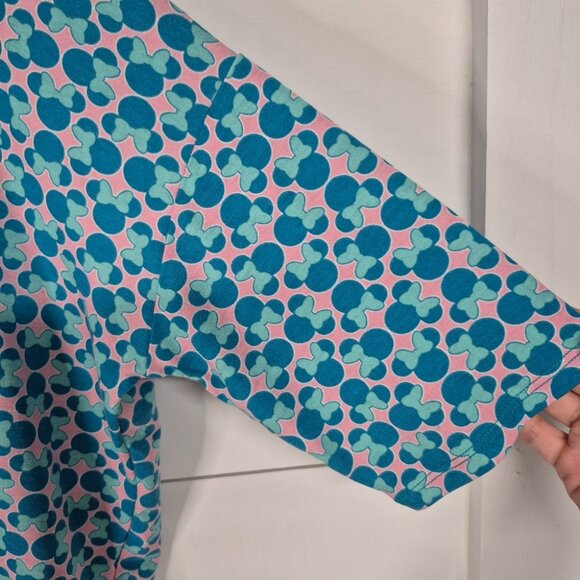 Disney LulaRoe Irma Womens L Minnie Print Blue & Pink Short Sleeve High-Low Hem - Picture 5 of 6
